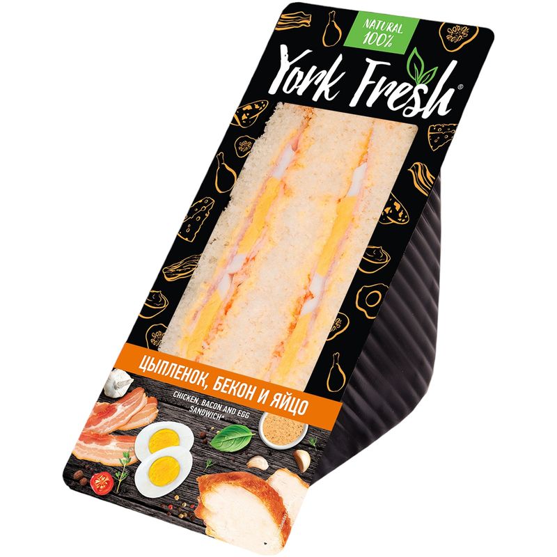 

Сэндвич York Fresh с цыпленком, беконом и яйцом 150 г