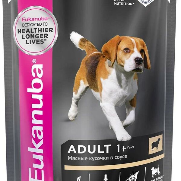 Eukanuba Dog пауч для взрослых собак (кусочки в соусе) Ягненок