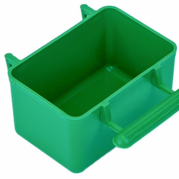 HOMEPET Кормушка для птиц в клетку прямоугольная изумрудная 8х5х4,5см