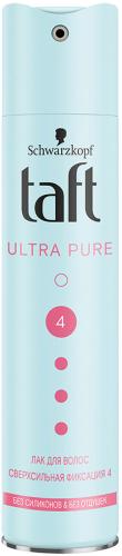 

Лак для волос Taft Ultra Pure без силикона и отдушек сверхсильной фиксации 225 мл