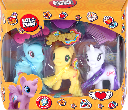 

Набор игровой LOLA FUN Пони – 3шт, с аксессуарами, 8 предметов, Арт. CJA22111028
