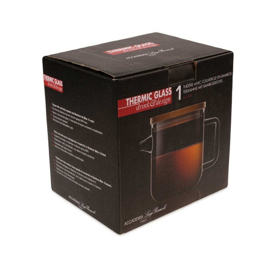 

Чайник Luigi Bormioli с противокапельной системой и бамбуковой крышкой 1 л