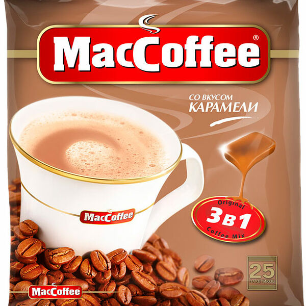 Напиток кофейный растворимый MacCoffee карамель 3в1, 25 шт.