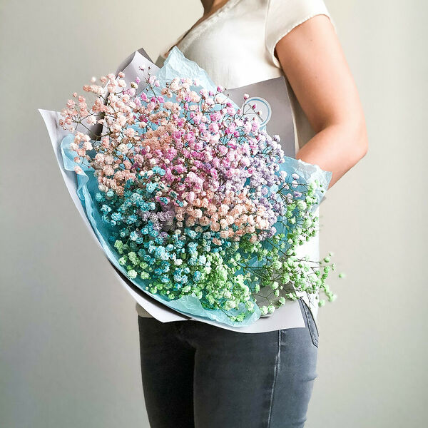 Букет Единорог из гипсофилы