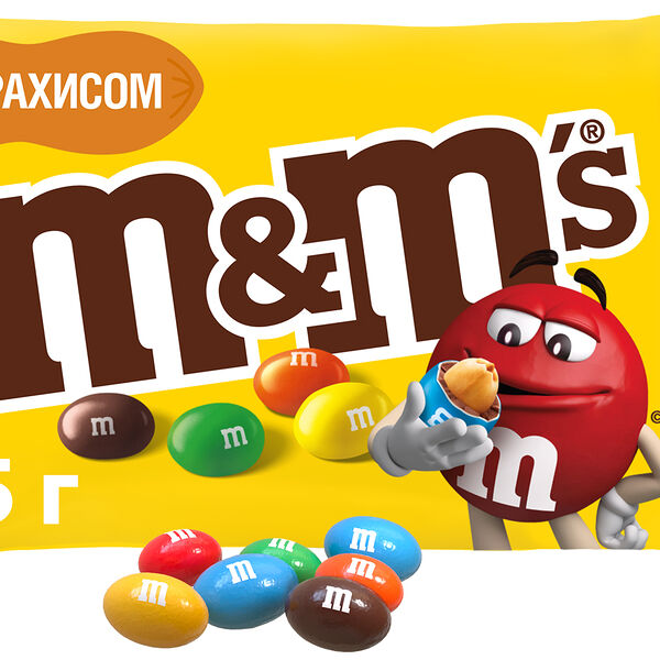 Конфеты M&M's драже с арахисом и молочным шоколадом, 45г