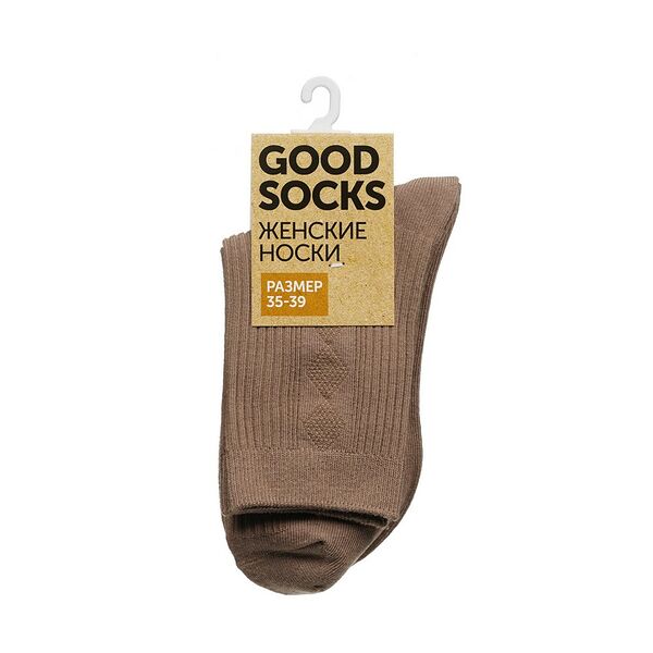 Женские однотонные носки Good Socks WHW22582-65, коричневые, р.35-39