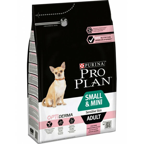Purina Pro plan Сухой корм Pro Plan для взрослых собак мелких и карликовых пород с чувствительной кожей, с высоким содержанием лосося 3 кг
