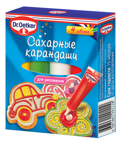 

Сахарные карандаши Dr. Oetker для рисования 4 цвета