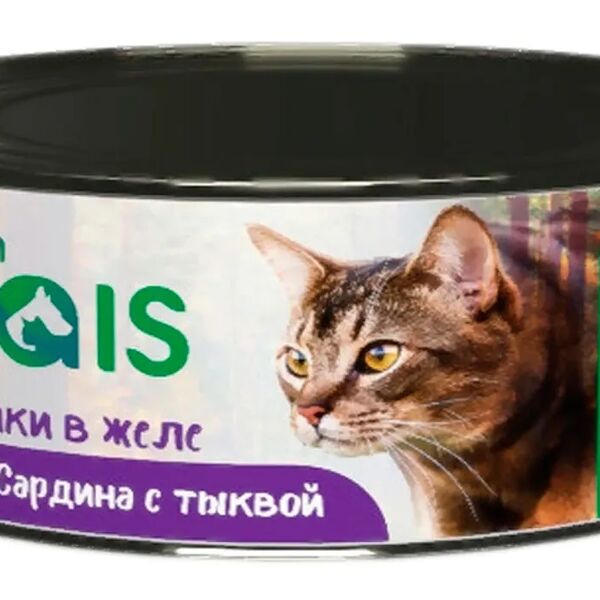 FRAIS HOLISTIC 100гр Корм для кошек ломтики в желе, сардина с тыквой