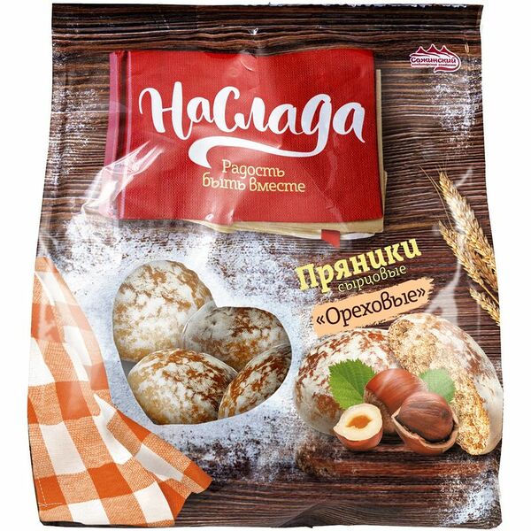 Пряники Наслада Ореховые сырцовые 370г