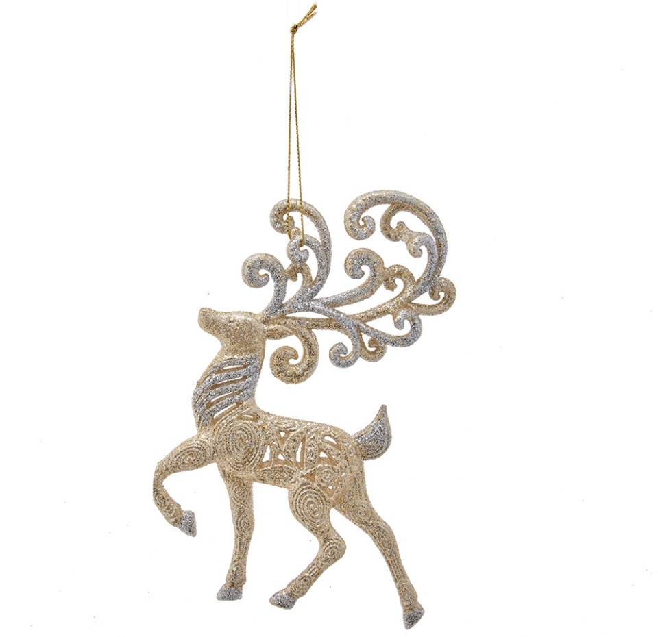 

Игрушка для елки Коллекция Традиции Олень с красивым роговым дизайном цвет в ассортименте, пластик, Тайвань