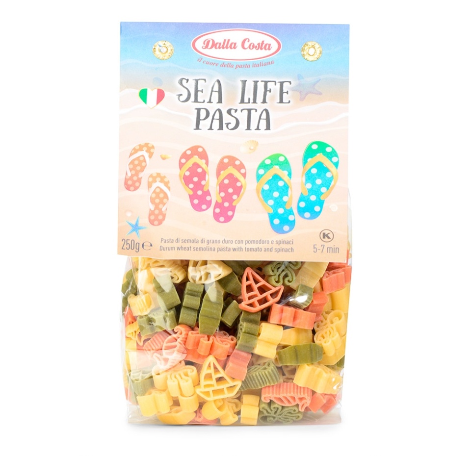 

Макаронные изделия Dalla Costa Морская жизнь с томатом и шпинатом