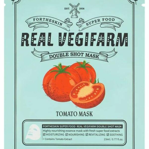 Маска для лица Fortheskin Выравнивающая тканевая с экстрактом томата
