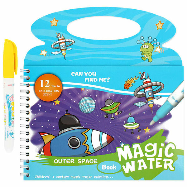 DV-13393-2 Водная многоразовая раскраска с маркером 'Космос', Darvish