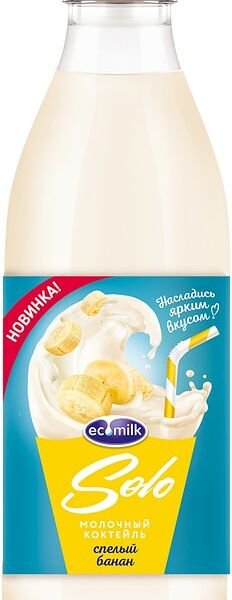 Коктейль молочный Экомилк банановый 2% 930мл