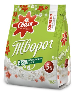 Творог Сваля рассыпчатый натуральный 5% 300 г