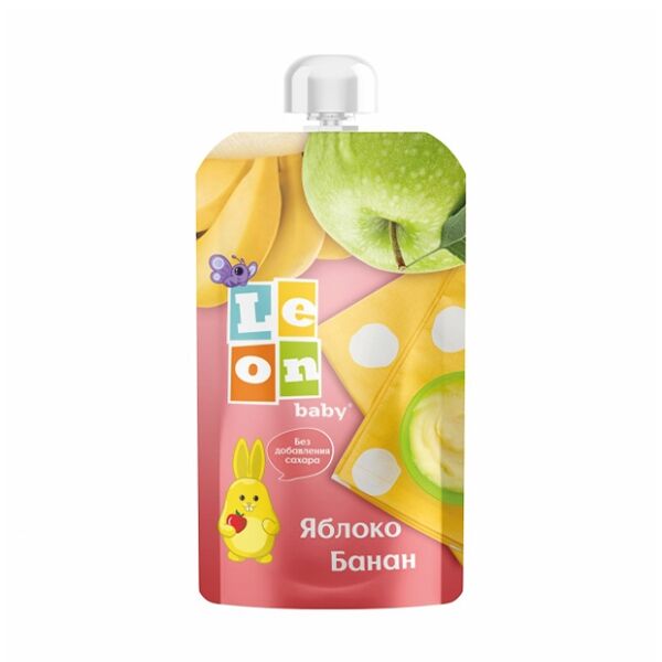 Пюре Leon baby яблоко-банан с 6 месяцев, 150 г