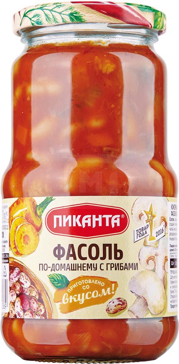 

Фасоль Пиканта по-домашнему с грибами