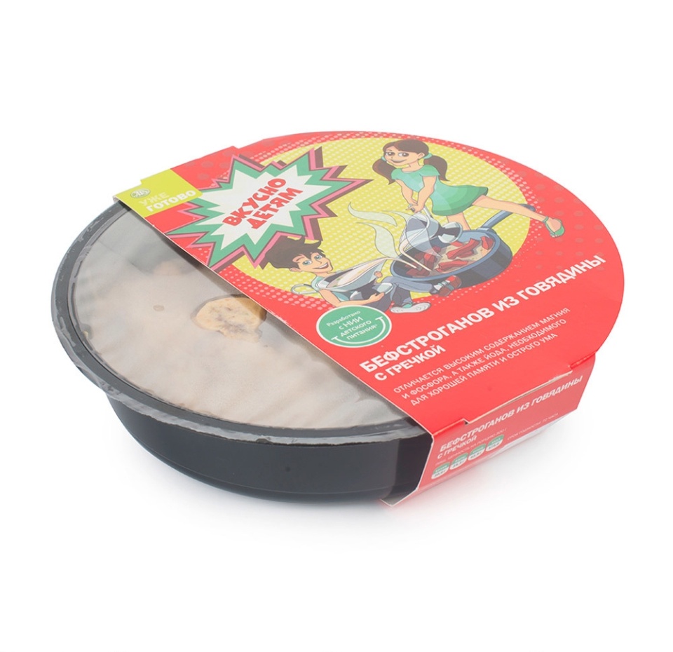 

Бефстроганов из говядины с гречкой "Вкусно Детям" 300 г, Россия