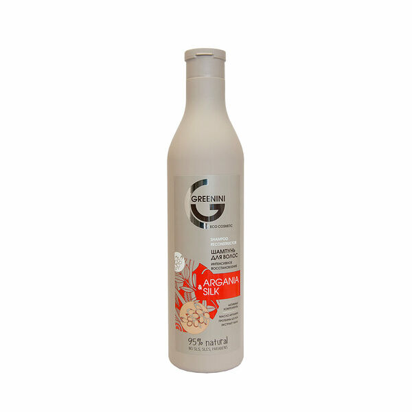 Шампунь для волос интенсивное восстановление Greenini Argania&Silk