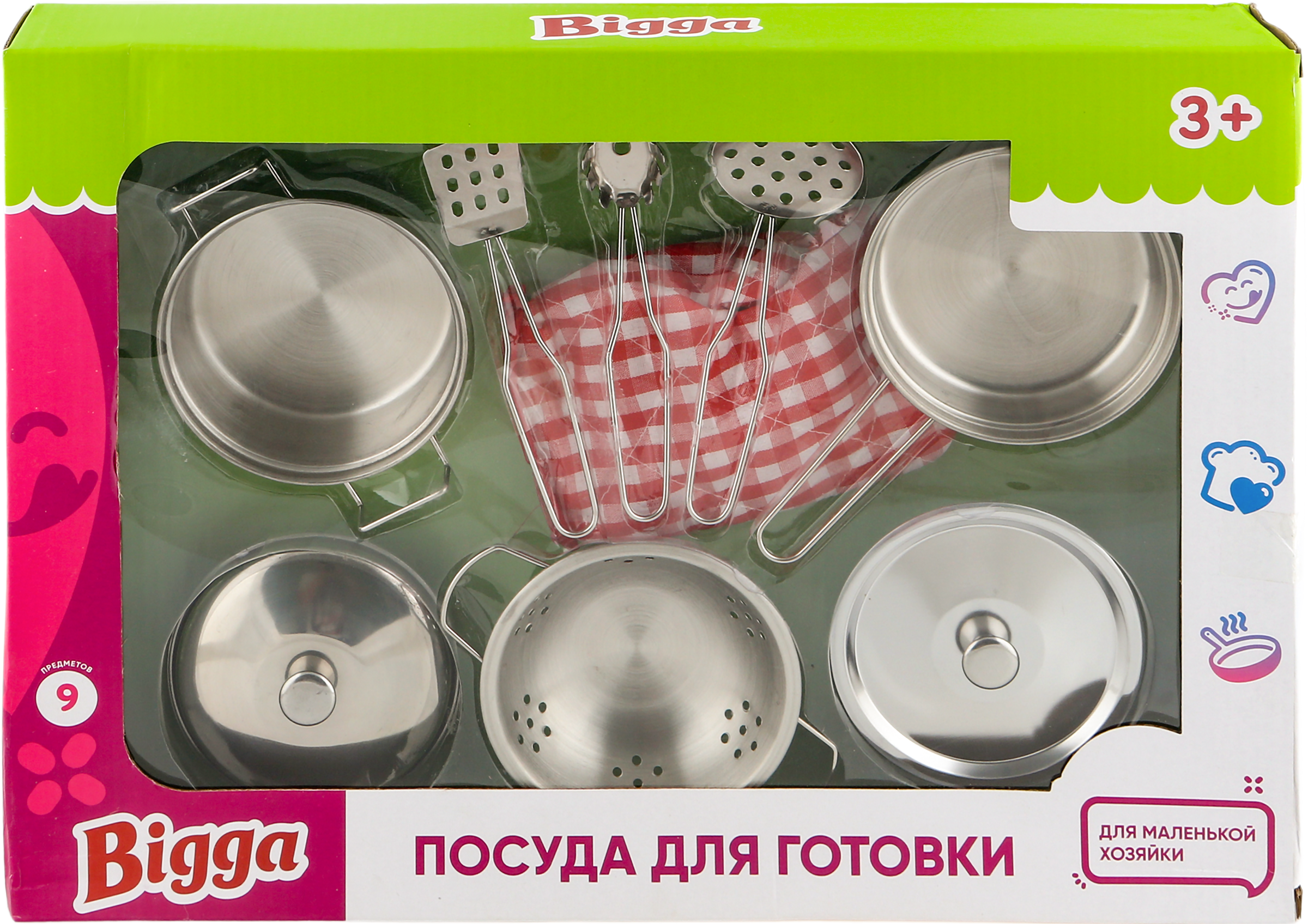 

Набор игровой BIGGA Посуда для готовки, 9 предметов Арт. 2005U256