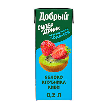 Напиток сокосодержащий детский Добрый Active Kid яблоко-клубника-киви осветленный