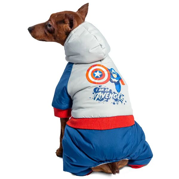 Комбинезон для собак зимний Marvel Капитан Америка 25см S синий (унисекс)