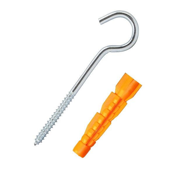 Шуруп-полукольцо с дюбелем TECH-KREP, 8х80 мм, 12х71 мм, 2 шт