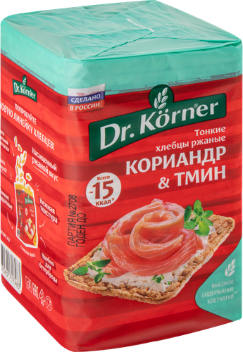 

Хлебцы хрустящие Ржаные кориандр и тмин, 100 г