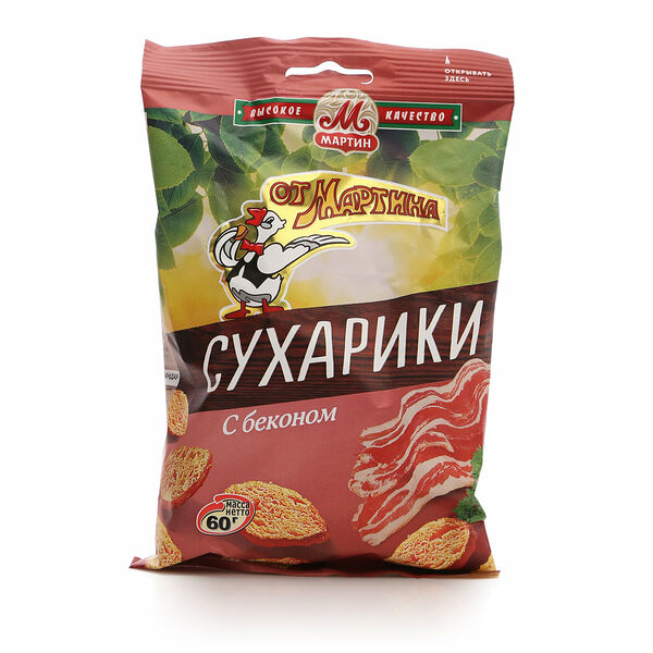 Сухарики со вкусом бекона ТМ От Мартина