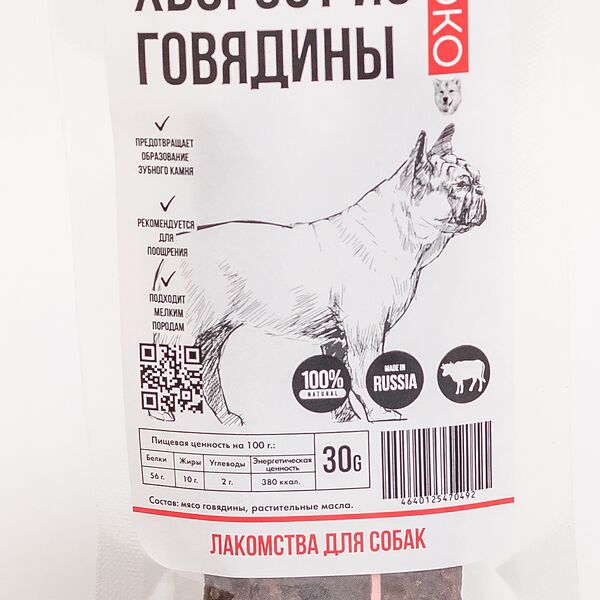 Лакомство для собак Киоко Хворост из говядины 30 г 