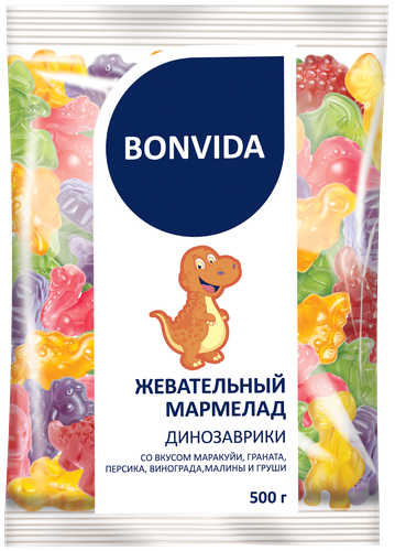 

Мармелад жевательный BONVIDA Динозаврики, 500г
