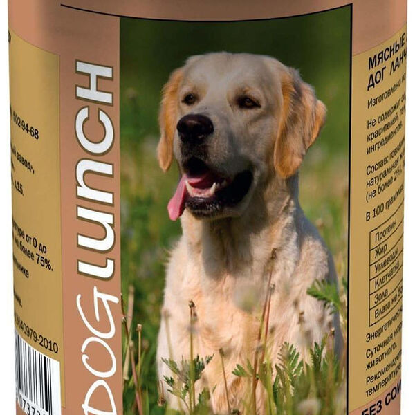 Дог Ланч консервы для собак Говядина, сердце и печень