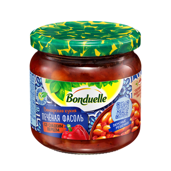 Фасоль консервированная Bonduelle печеная, со сладким перцем 360г