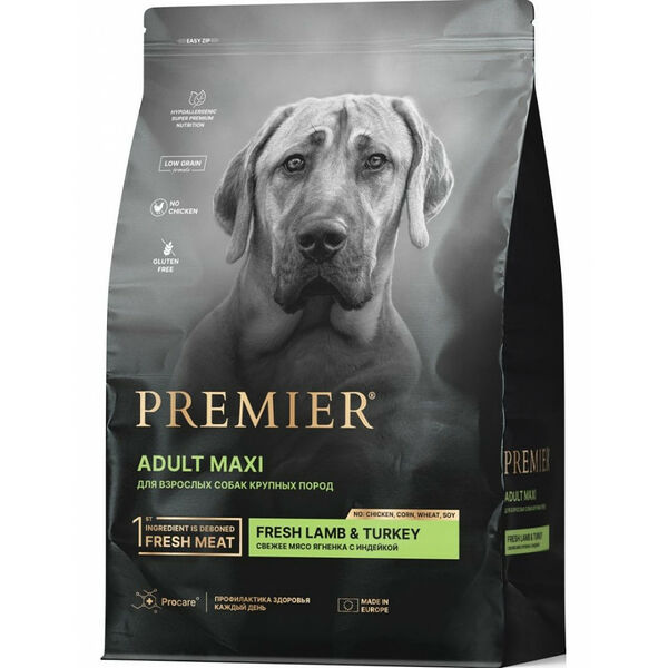 Premier Premier Dog Lamb&Turkey Adult Maxi (Свежее мясо ягненка с индейкой для собак крупных пород)