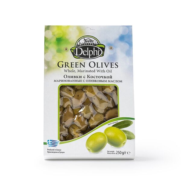 Оливки маринованные Delphi с косточкой с оливковым маслом