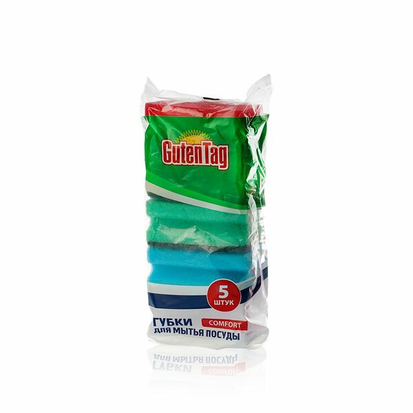 Губка для мытья посуды Guten Tag с профилем Comfort 5шт