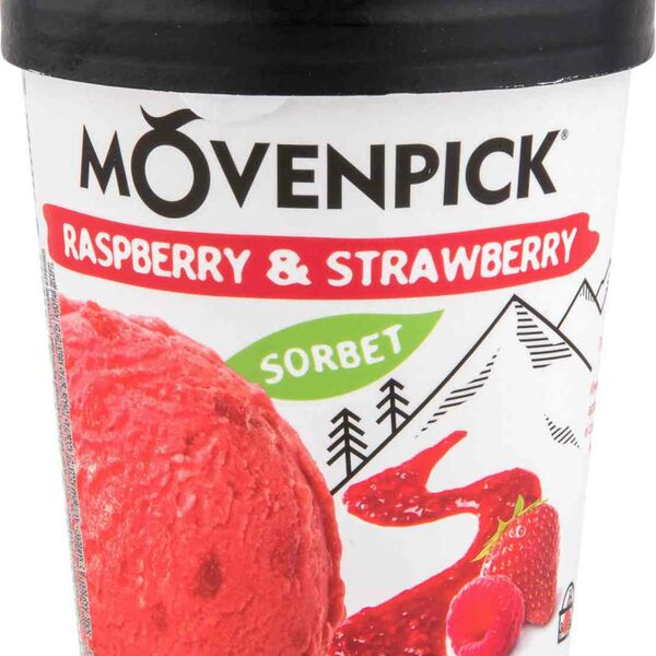 Мороженое сорбет Mövenpick Малиновый с кусочками клубники