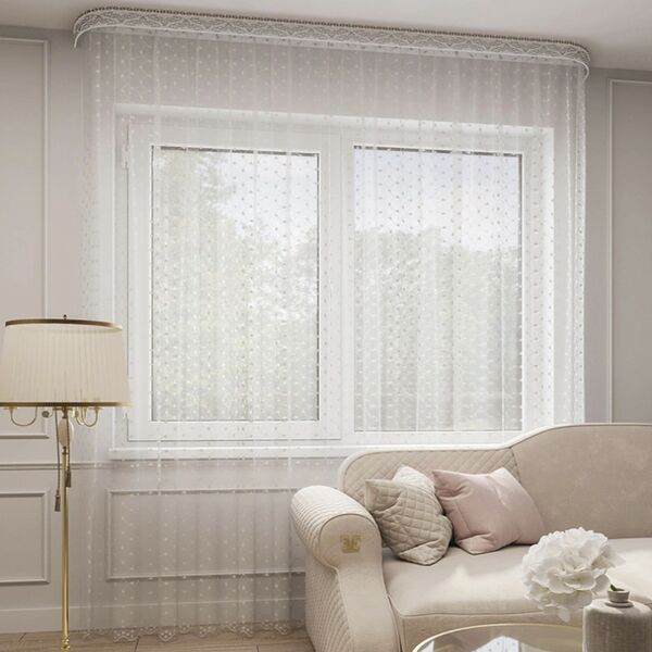 Гардина Legrand Ажур, 300х260 см, снежно-белый, п/э, на шторной ленте