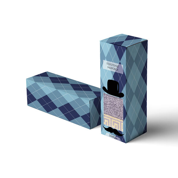 Полотенце махр гл/кр Эллада 50х90 серая дымка кор 23 февраля (по 24)