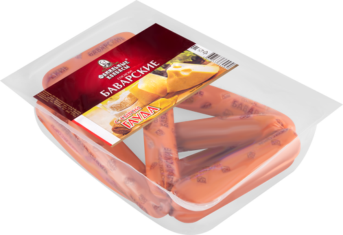 

Сосиски ФАМИЛЬНЫЕ КОЛБАСЫ Баварские с сыром Гауда, категория В, 600г