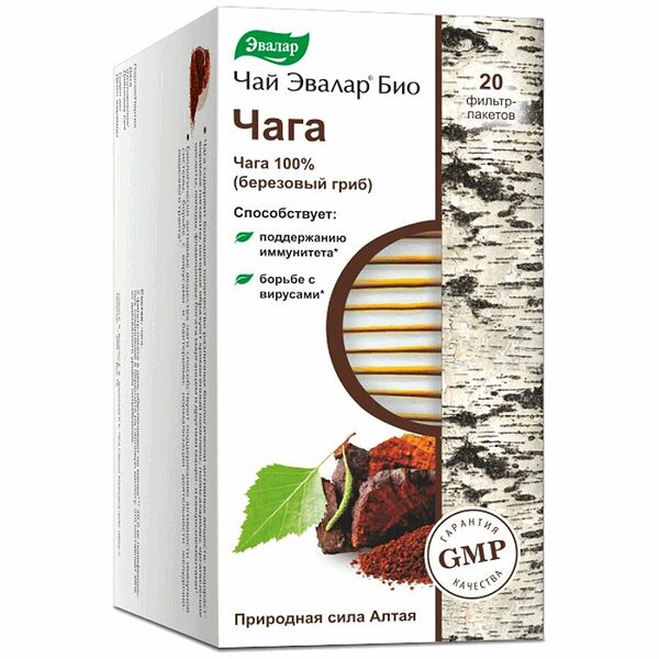 Чай Эвалар Био 20 шт чага фильтр-пакеты