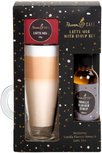 

Набор подарочный кофейный Raven Cafe Latte For One Напиток кофейный растворимый Латте, 28 г + сироп со вкусом ванили, 48 мл + кружка, 660 г