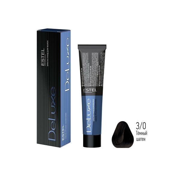 Краска - уход для волос Estel De Luxe 3/0 Темный шатен 