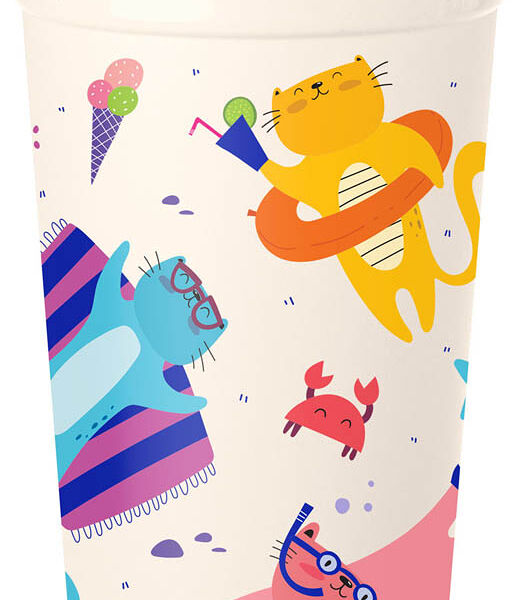 Стакан Бытпласт с декором Котики пластик 380 мл