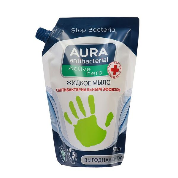 Жидкое мыло антибактериальное увлажняющее Aura с ромашкой