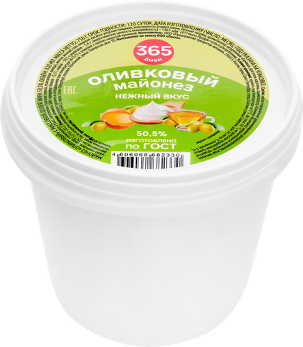

Майонез 365 ДНЕЙ Оливковый 50,5%, 820мл