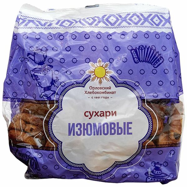 Сухари Орловский Хлебокомбинат Изюмовые 400 г