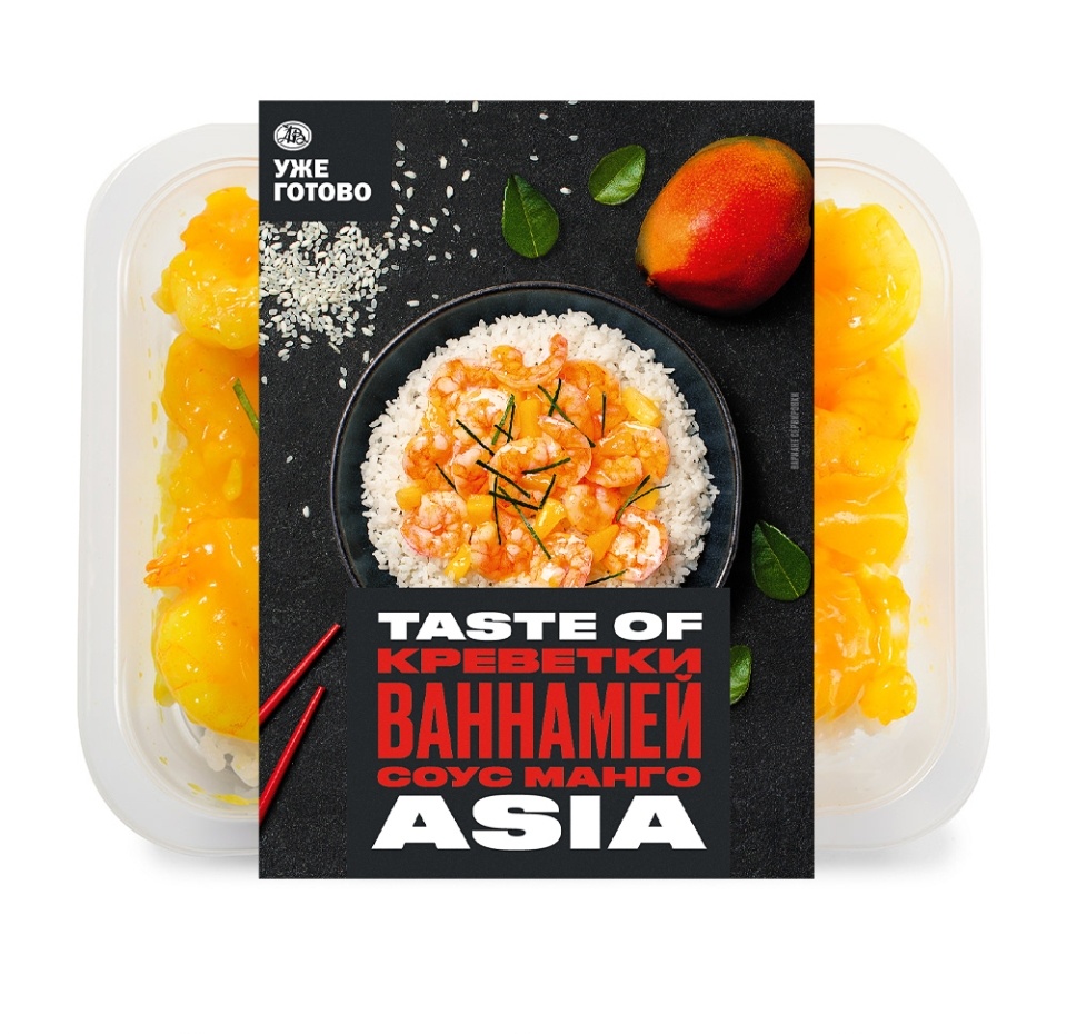 

Креветки ваннамей в манговом соусе на рисе TASTE OF, Уже Готово, 300 г, Россия