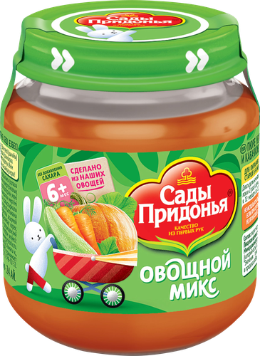 

Овощное пюре Сады придонья морковь-тыква-кабачок 120 г